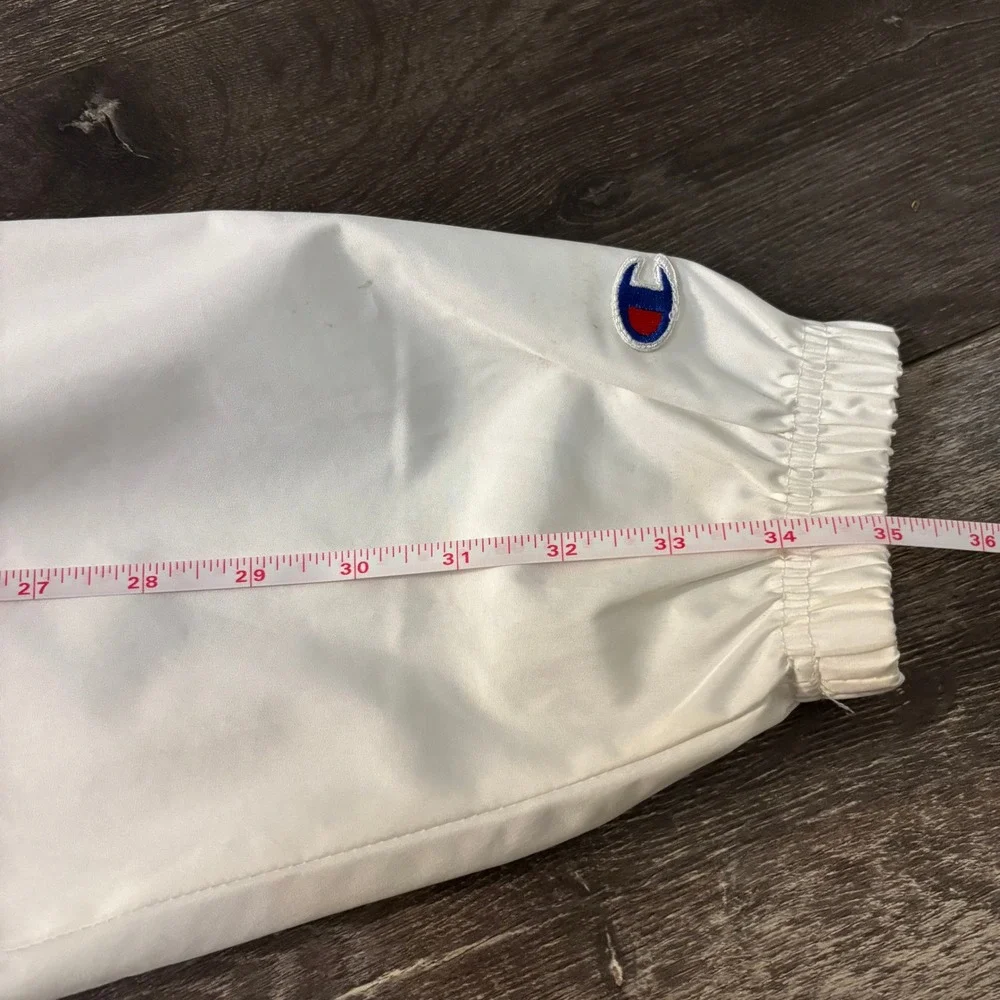 Champion‎ Mens White Full Zip Hooded Windbreaker Jacket V1015 Large